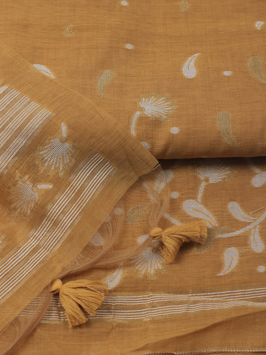 Neck Embroidery Chanderi Unstitched Suit With Dupatta