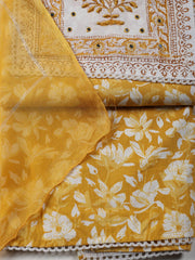 Printed Cotton Blend Unstitched Suit Piece With Dupatta