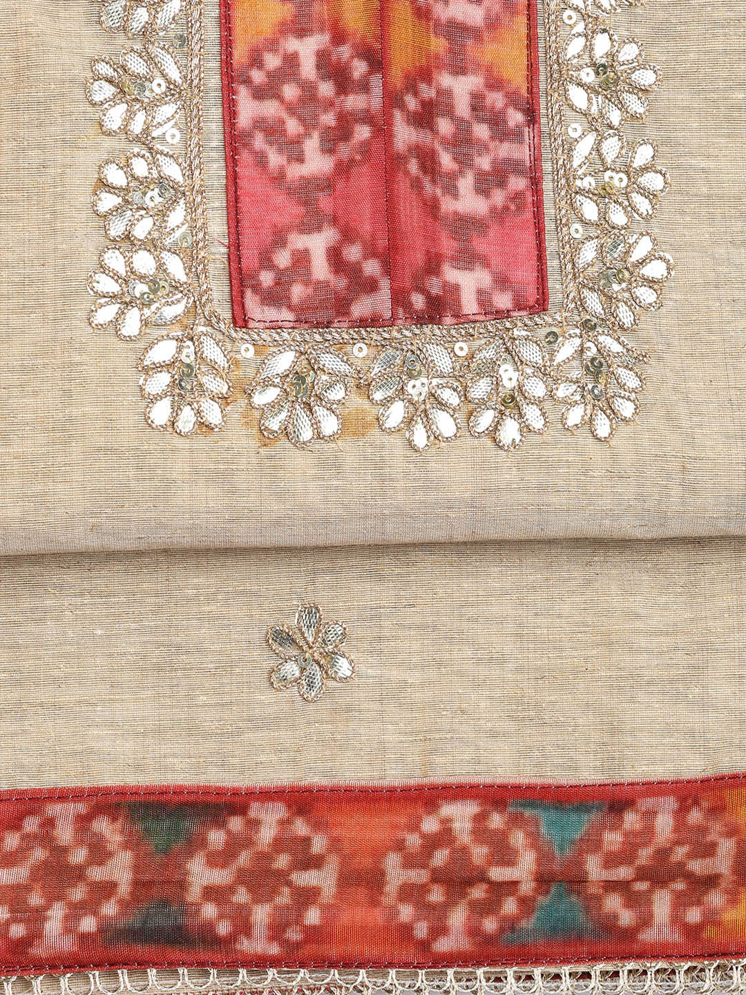 Printed Linen Unstitched Suit With Dupatta