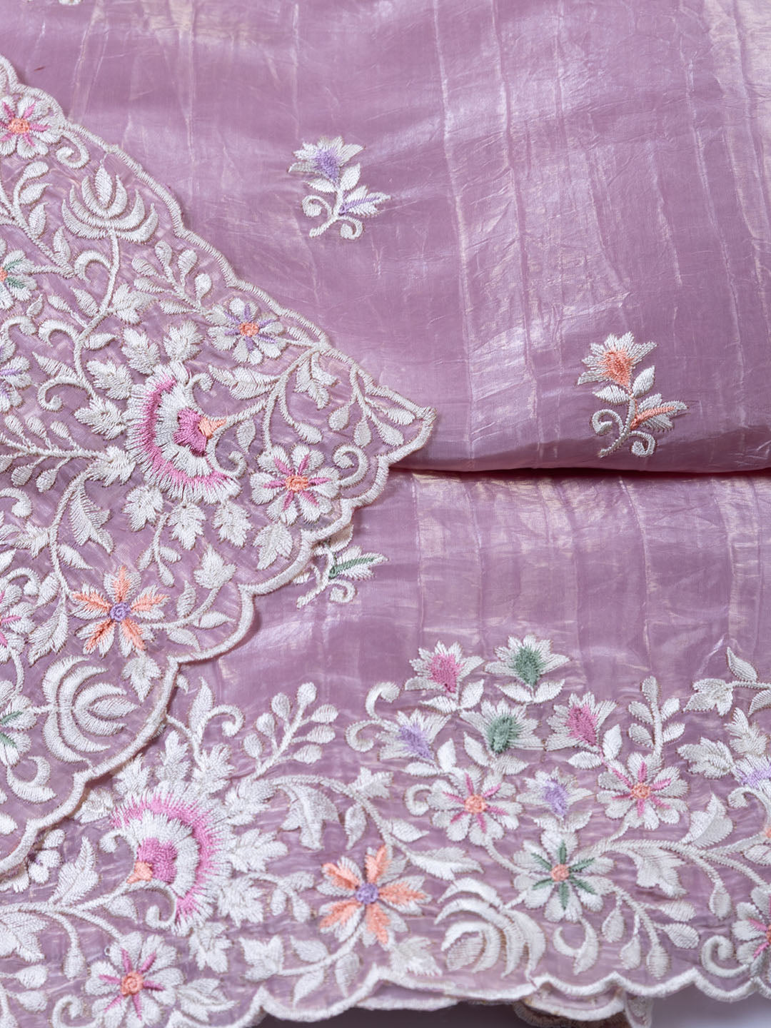 Embroidered Tissue Unstitched Suit With Dupatta