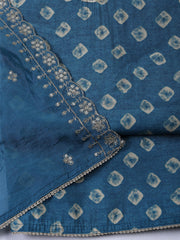 Neck Embroidered Cotton Blend Unstitched Suit With Dupatta
