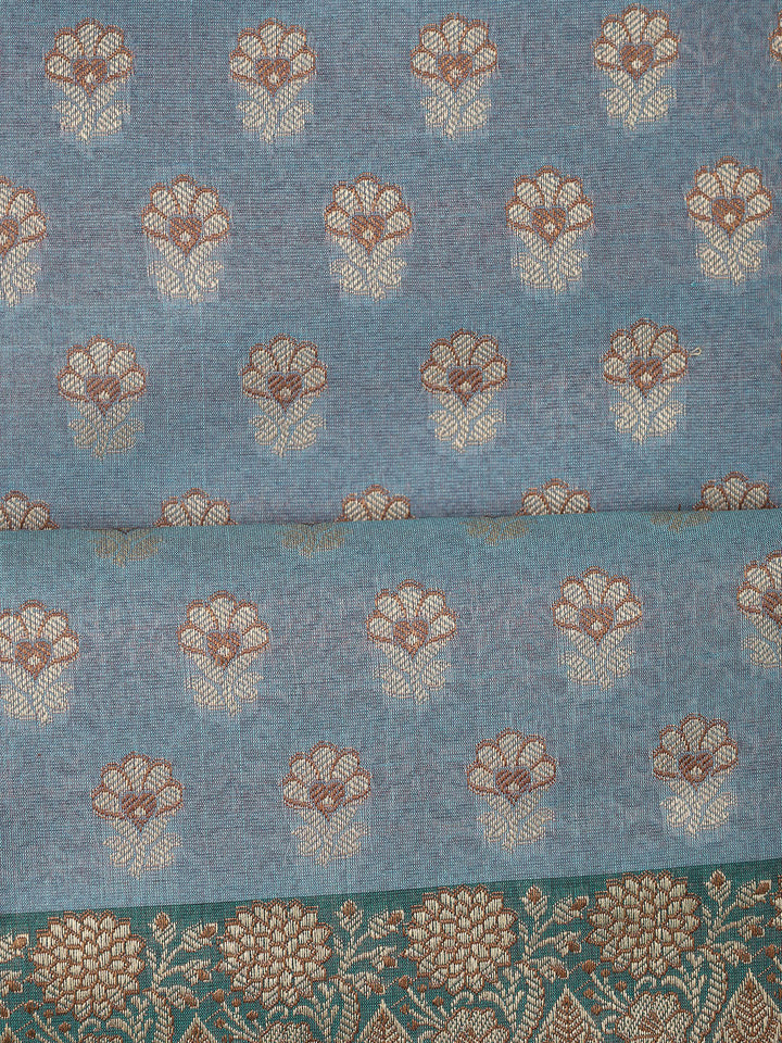 Banarasi Chanderi Unstitched Suit With Dupatta