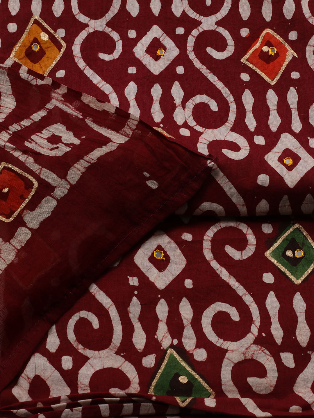 Printed Cotton Blend Unstitched Suit With Dupatta