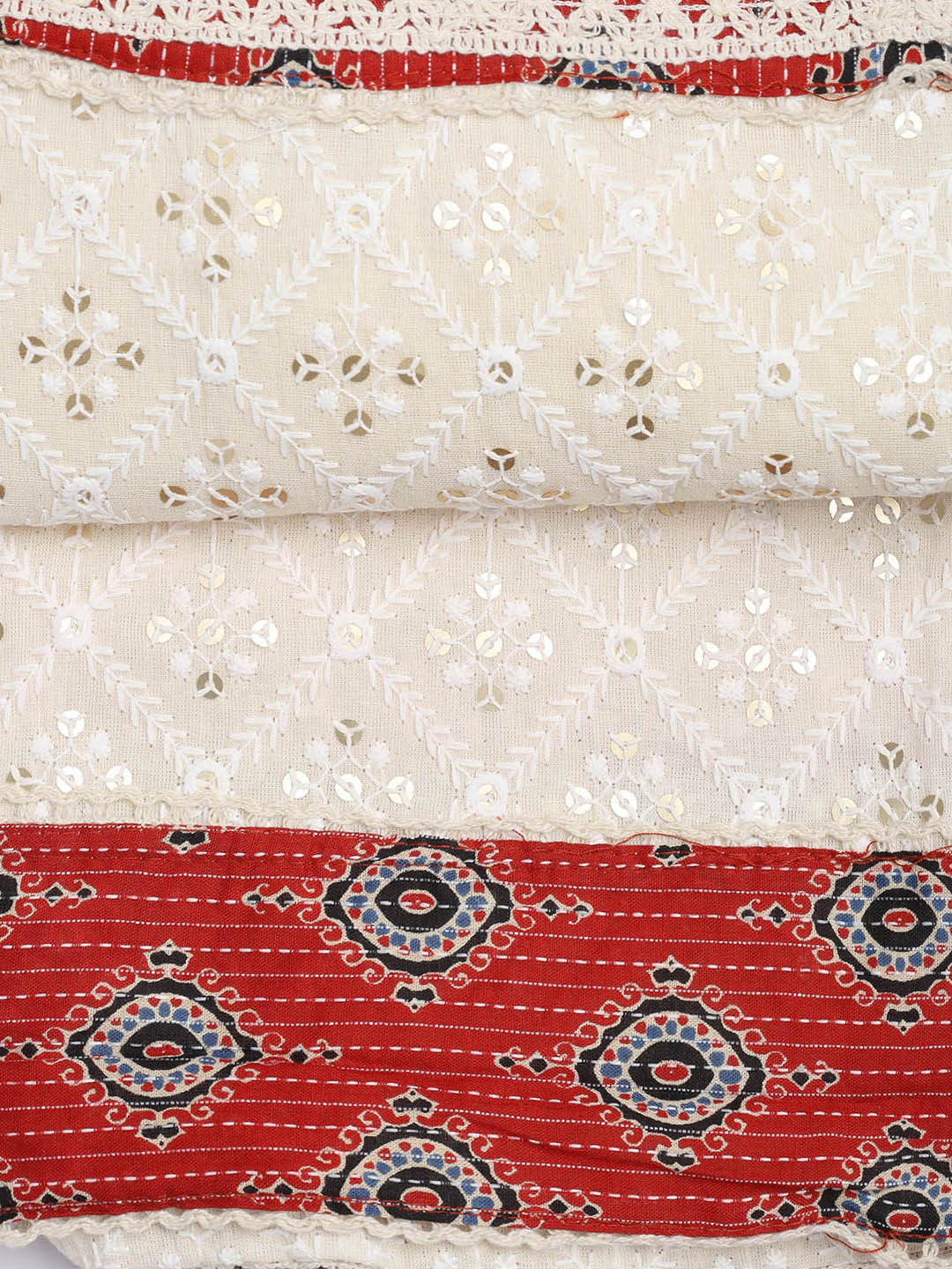 Printed Cotton Blend Unstitched Suit Piece With Dupatta