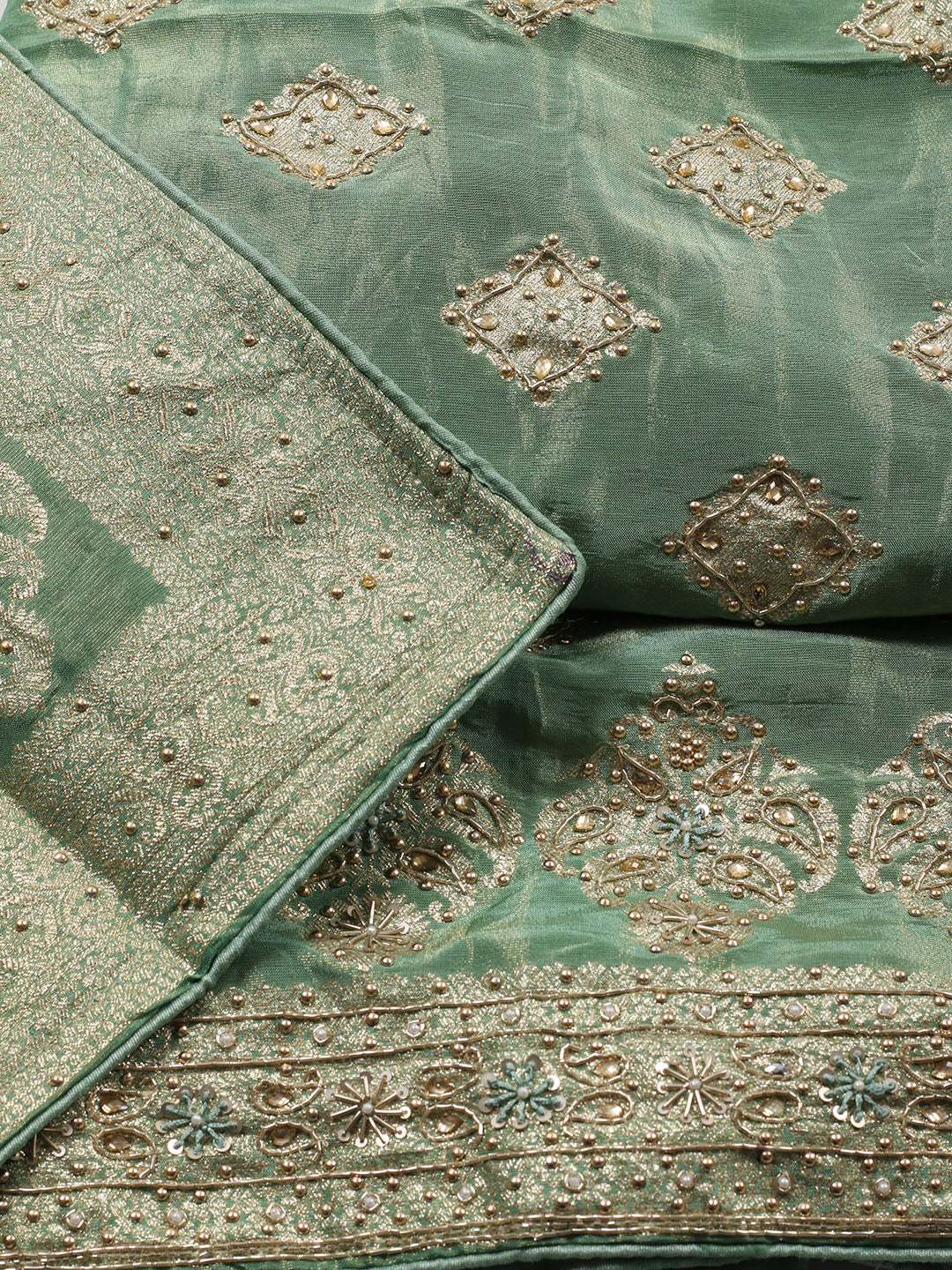 Woven Tissue Unstitched Suit With Dupatta