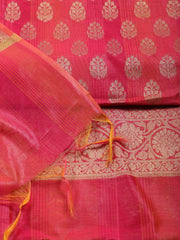 Woven Chanderi Unstitched Suit With Dupatta