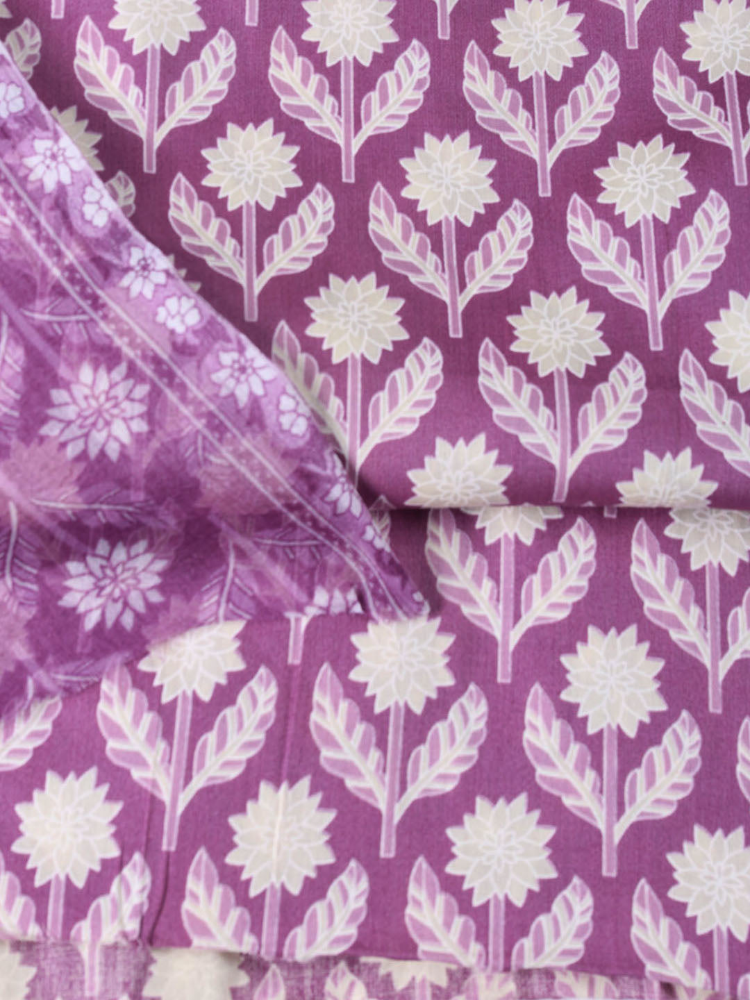 Printed Cotton Blend Unstitched Suit With Dupatta
