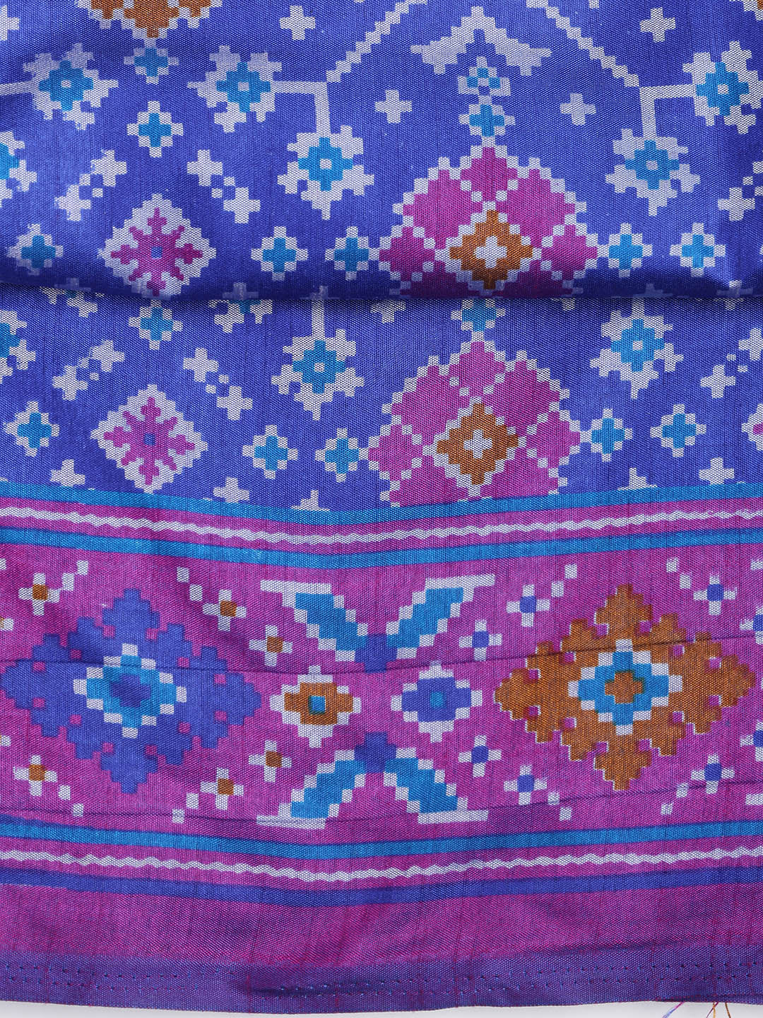 Art Silk Unstitched Suit Piece With Dupatta