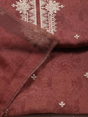 Embroidered Chanderi Unstitched Suit Piece With Dupatta