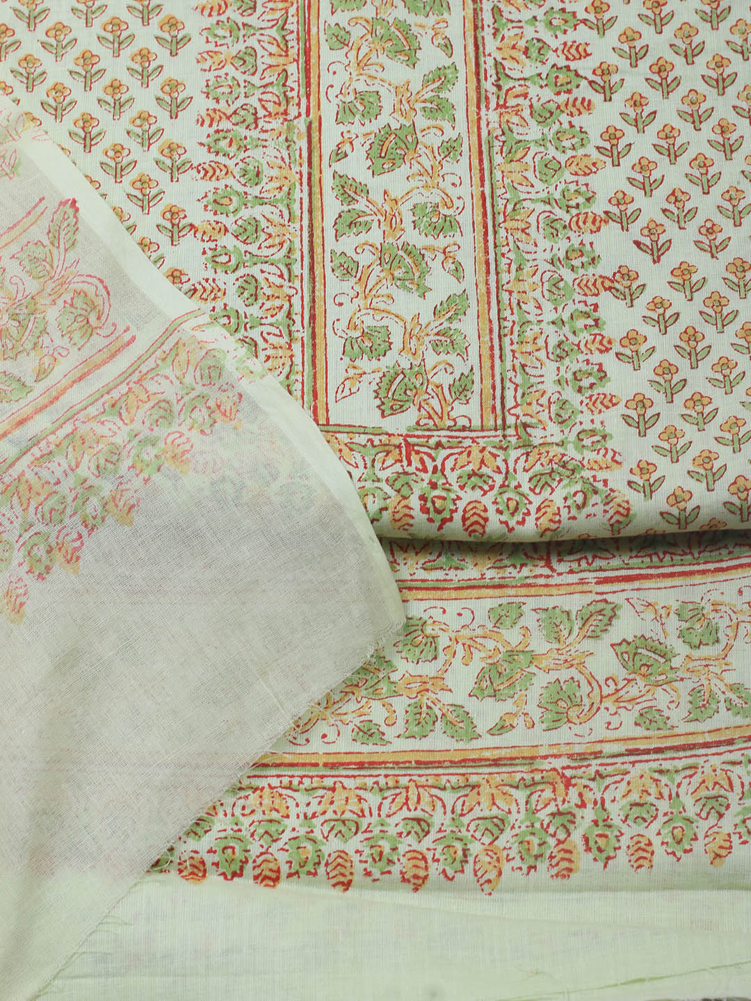 Printed Cotton Blend Unstitched Suit Piece With Dupatta