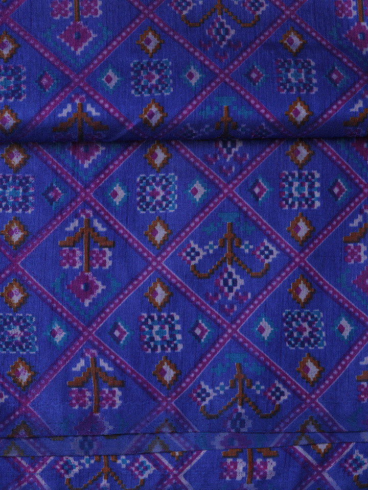 Printed Chanderi Unstitched Suit With Dupatta
