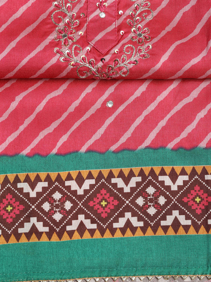 Cotton Blend Unstitched Suit Piece With Dupatta