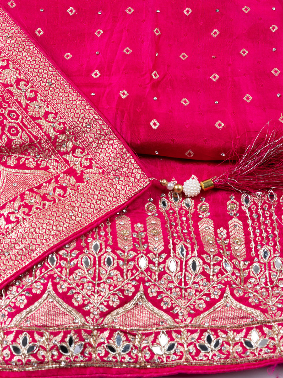 Booti Work Art Silk Unstitched Suit Piece With Dupatta