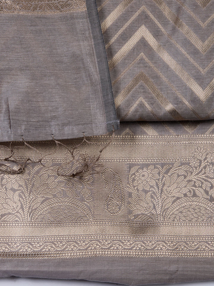 Woven Chanderi Unstitched Suit With Dupatta