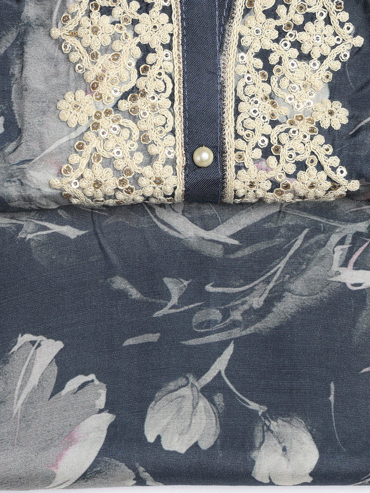 Embroidered Muslin Unstitched Suit With Dupatta