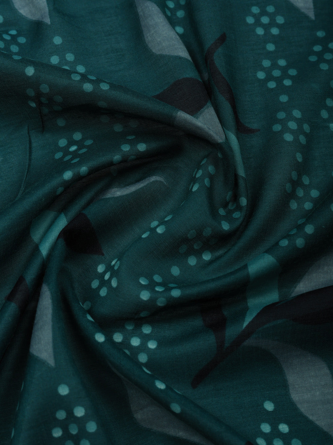 Printed Chanderi Unstitched Suit With Pant &amp; Dupatta