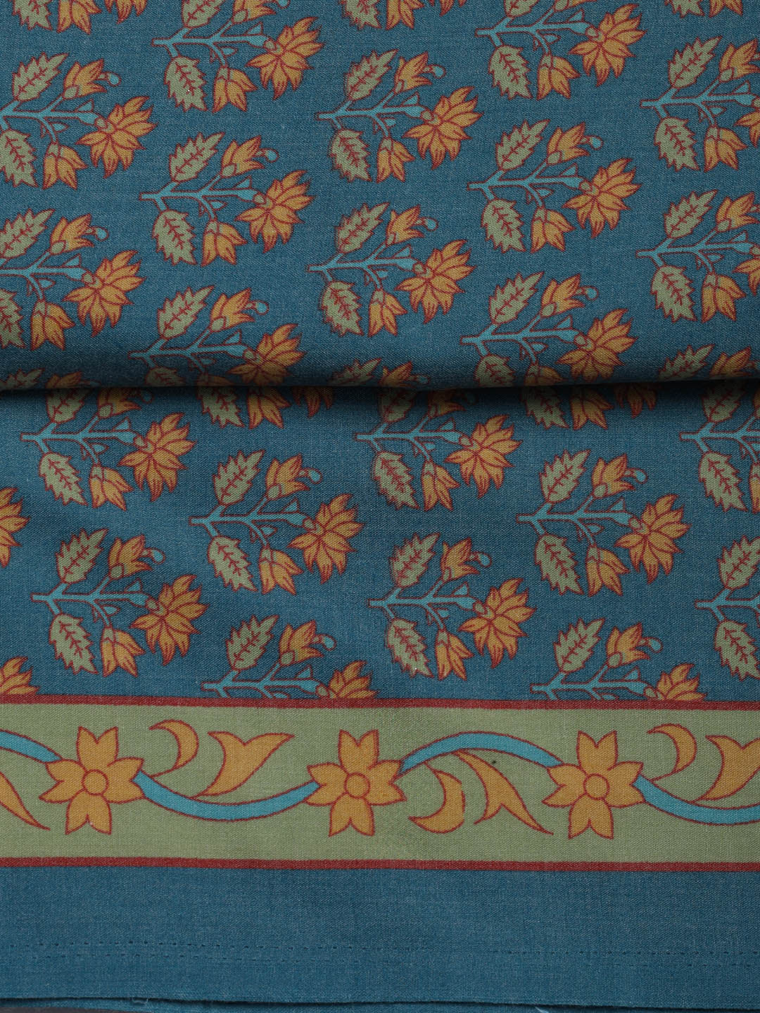 Printed Cotton Blend Unstitched Suit Piece With Dupatta