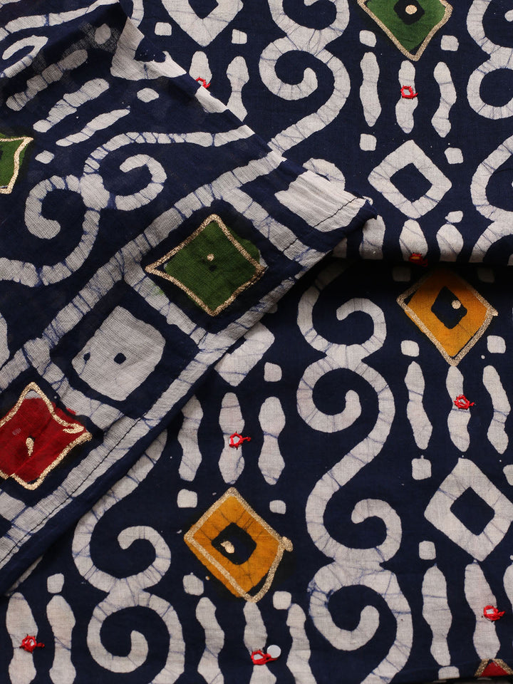 Printed Cotton Blend Unstitched Suit With Dupatta