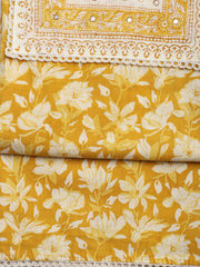 Printed Cotton Blend Unstitched Suit With Dupatta