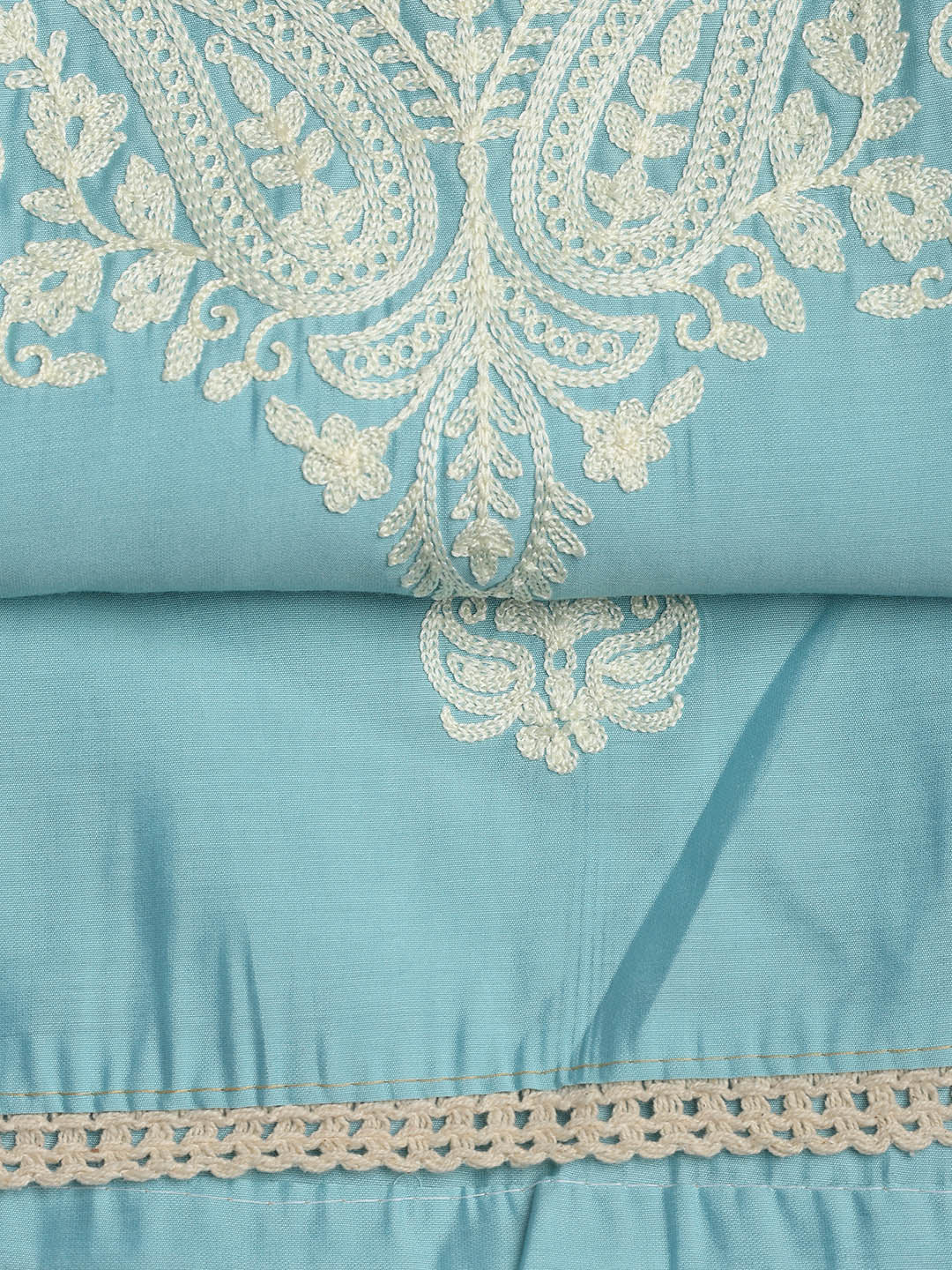 Cotton Blend Unstitched Suit Piece With Dupatta