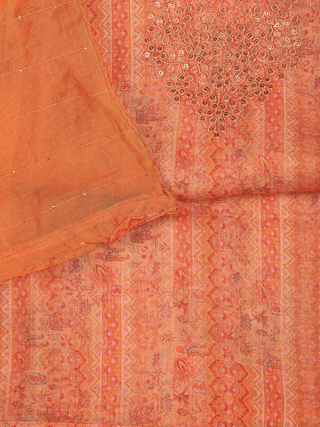 Neck Embroidery Linen Unstitched Suit With Dupatta