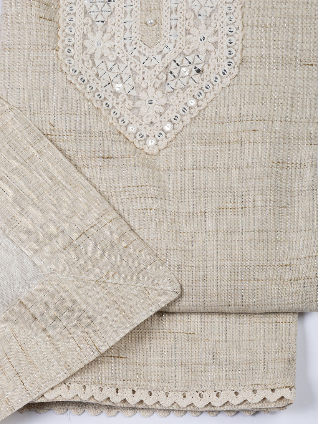 Neck Embroidery Cotton Unstitched Suit With Dupatta