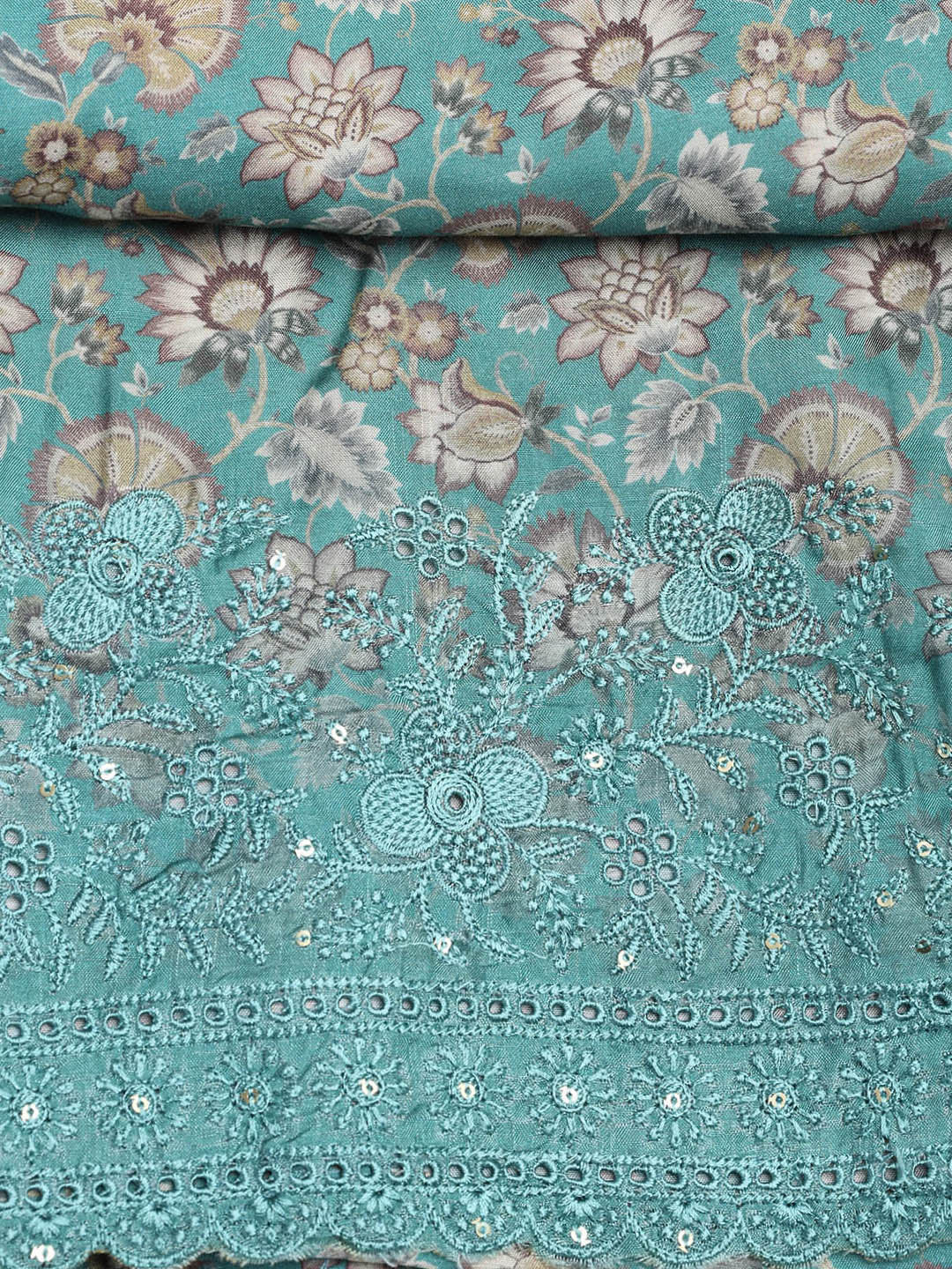 Printed Muslin Unstitched Suit With Dupatta