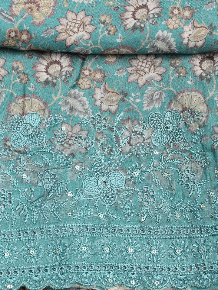 Printed Muslin Unstitched Suit With Dupatta