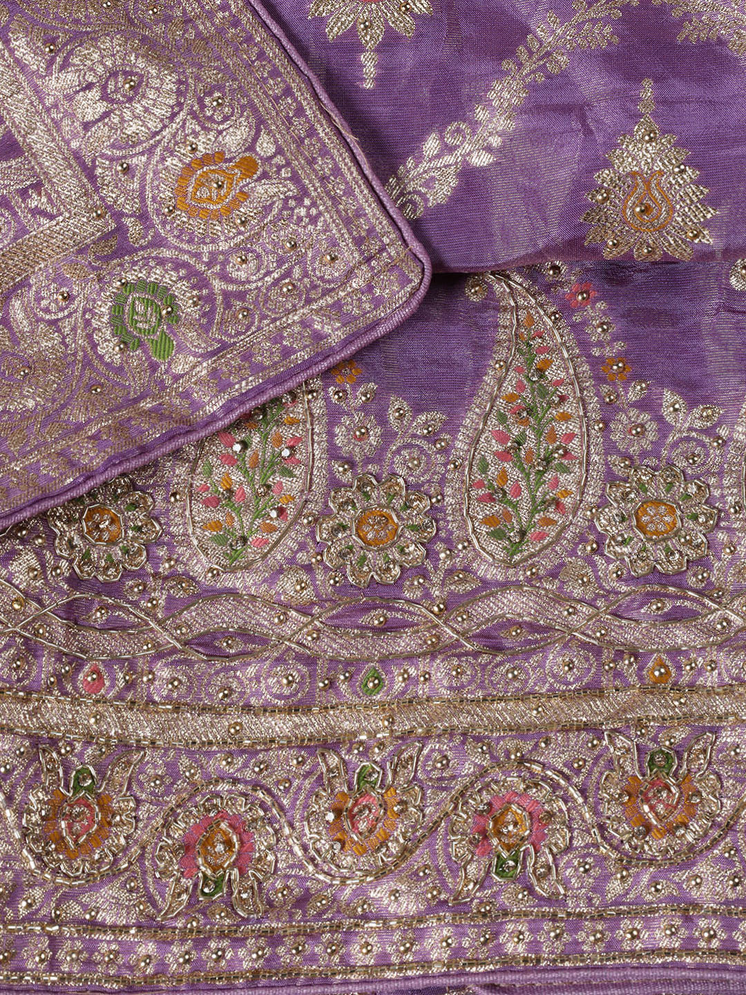 Woven Tissue Unstitched Suit Piece With Dupatta