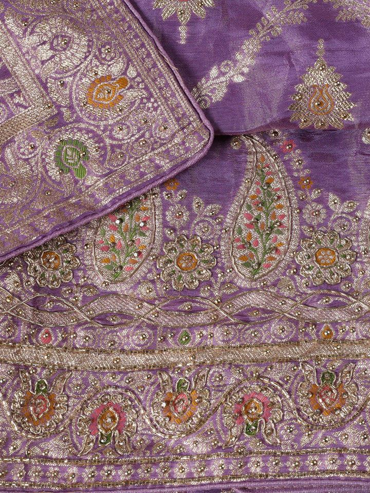 Woven Tissue Unstitched Suit Piece With Dupatta