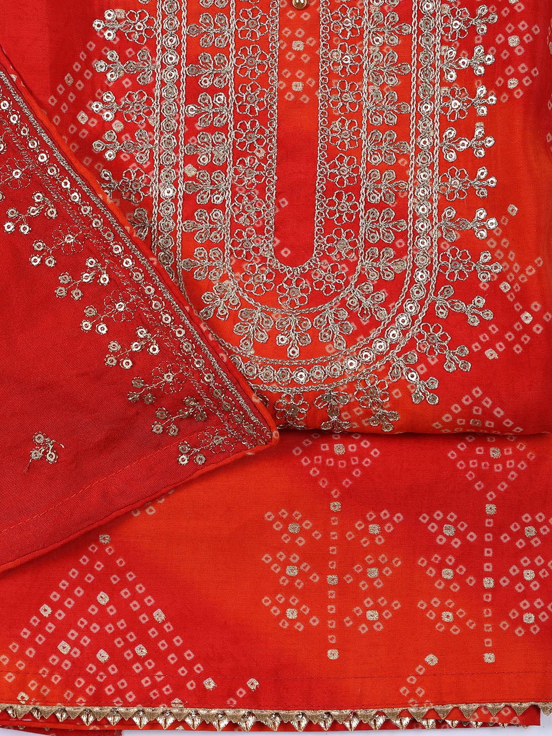 Neck Embroidered Cotton Blend Unstitched Suit With Dupatta