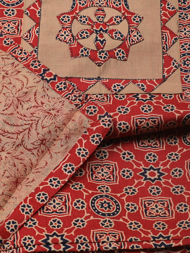 Printed Cotton Blend Unstitched Suit With Dupatta