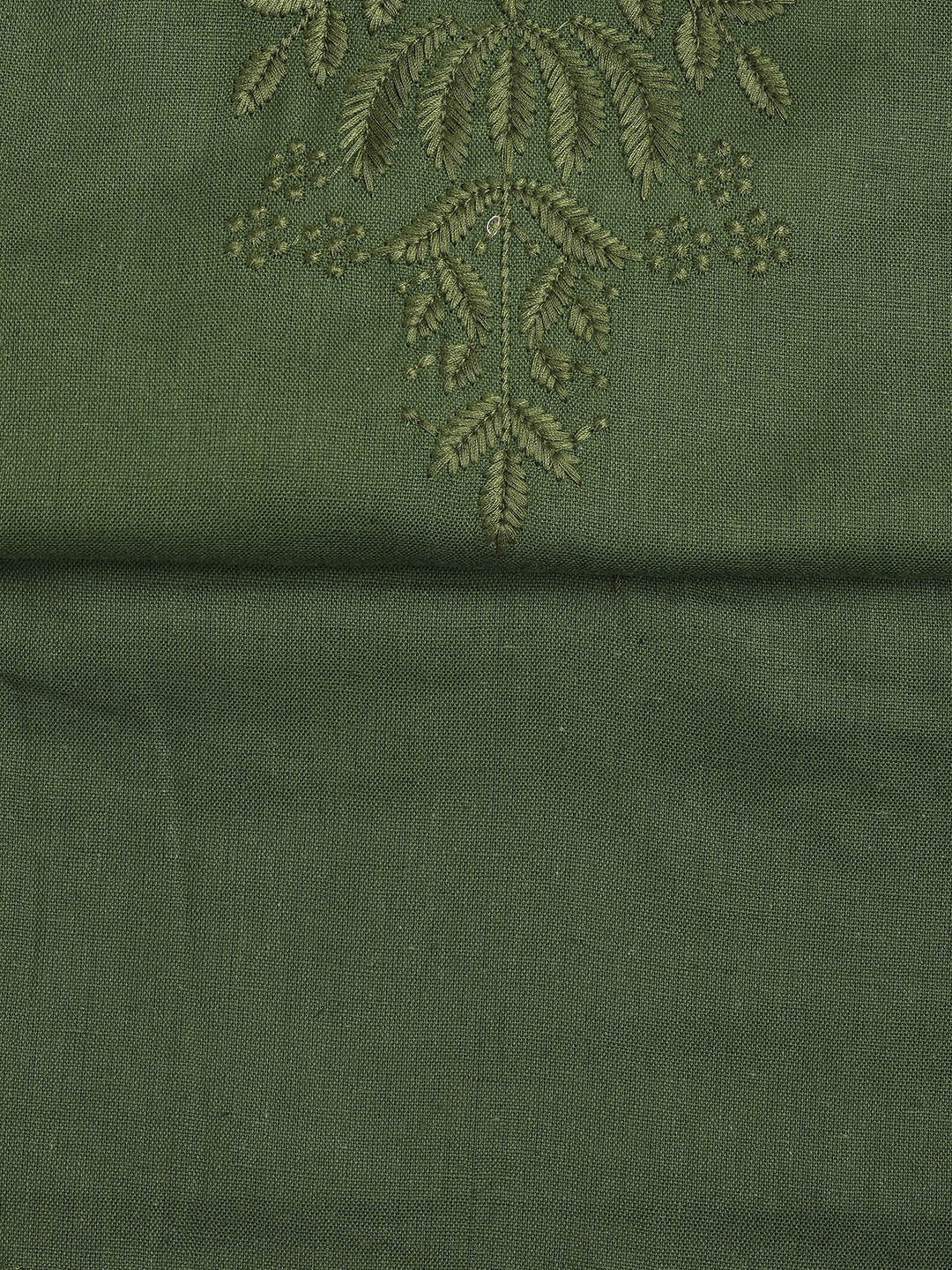 Neck Embroidered Cotton Blend Unstitched Suit With Dupatta