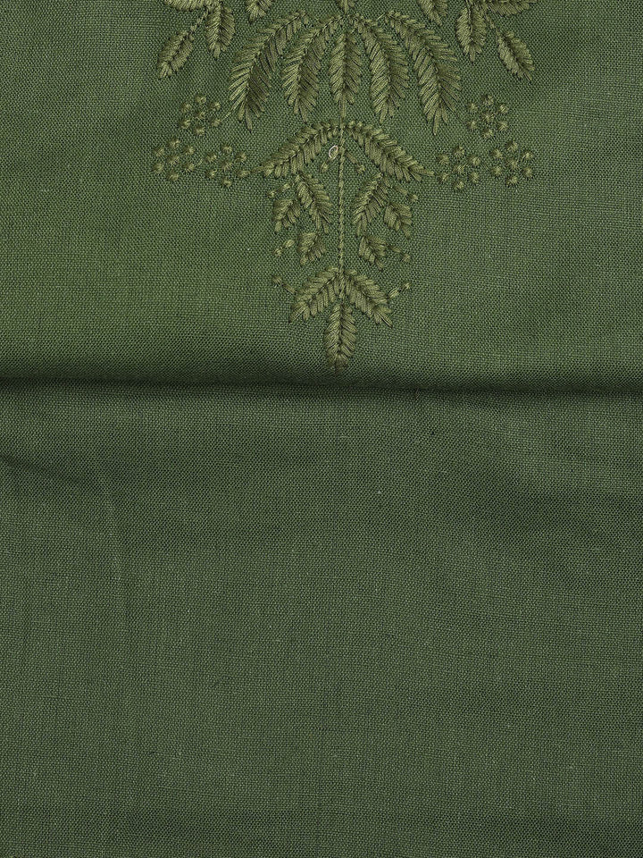 Neck Embroidered Cotton Blend Unstitched Suit With Dupatta