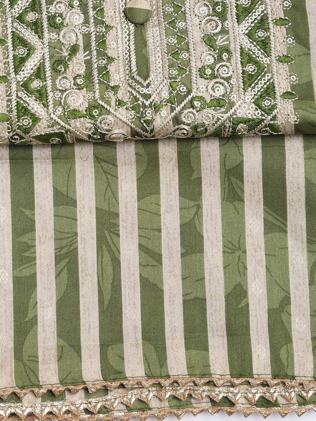 Neck Embroidered Cotton Blend Unstitched Suit Piece With Dupatta