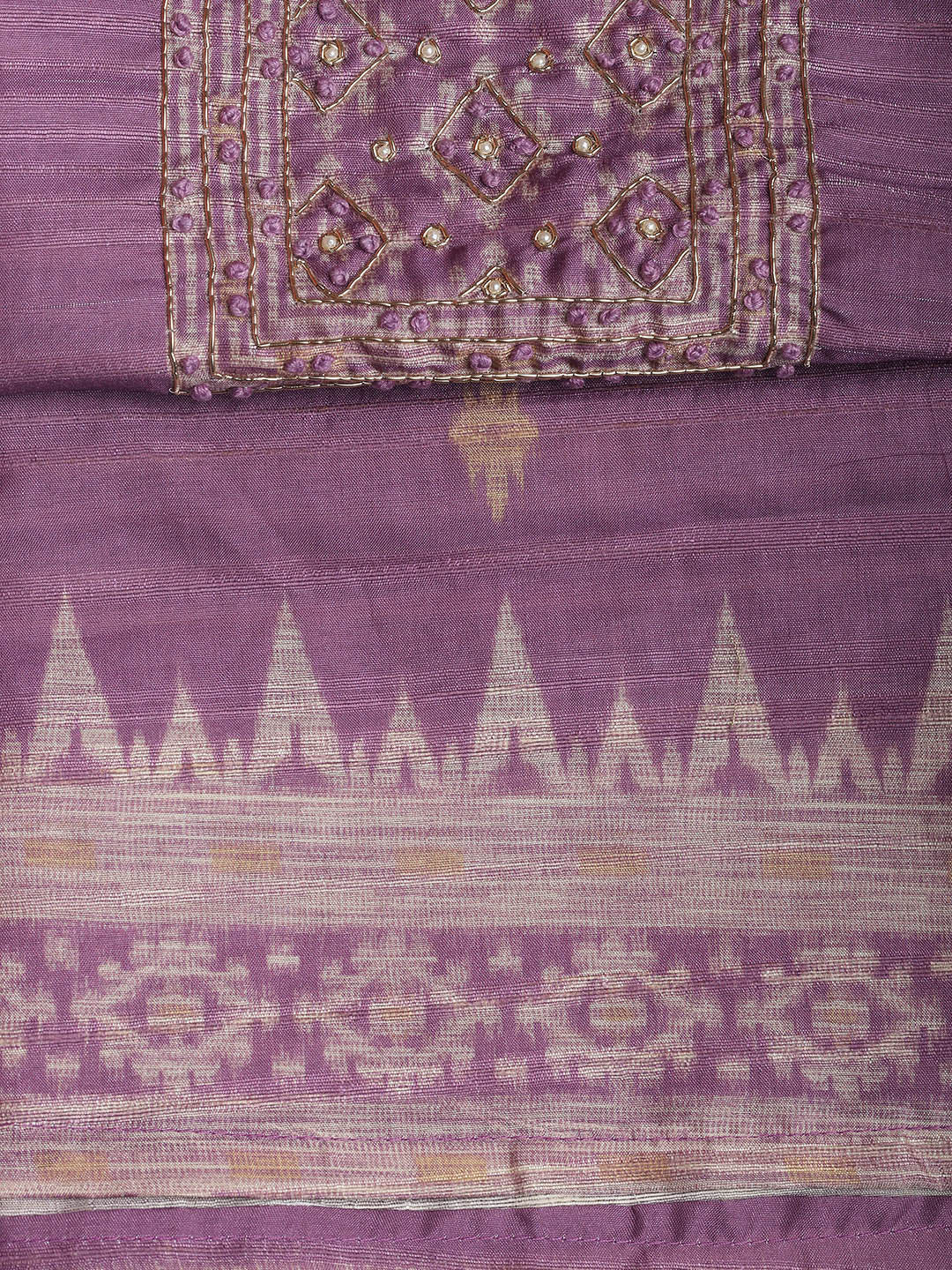 Embroidered Chanderi Unstitched Suit Piece With Dupatta