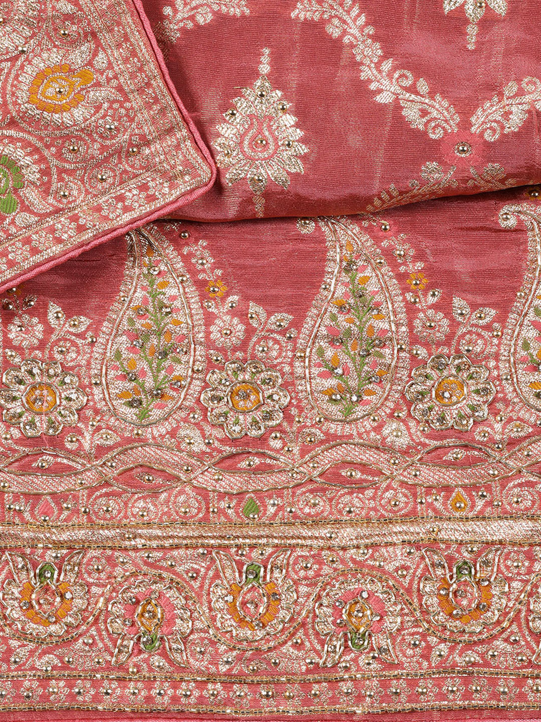 Woven Tissue Unstitched Suit Piece With Dupatta