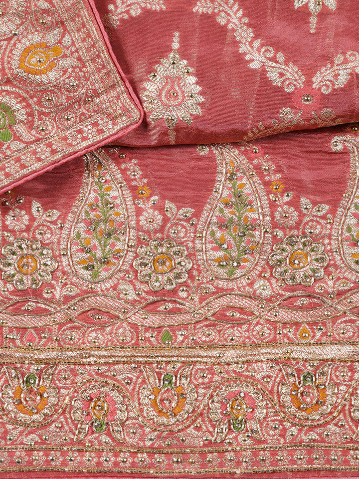 Woven Tissue Unstitched Suit Piece With Dupatta