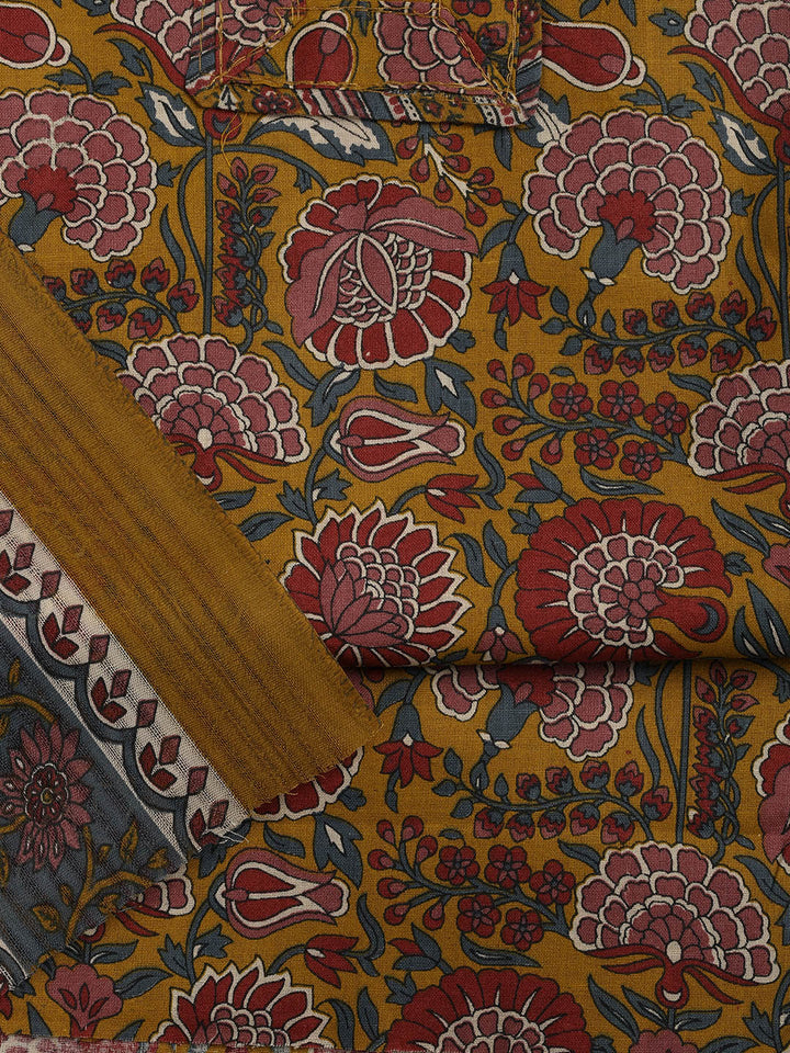 Printed Cotton Blend Unstitched Suit With Dupatta