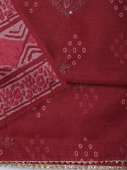 Neck Embroidery Chanderi Unstitched Suit With Dupatta