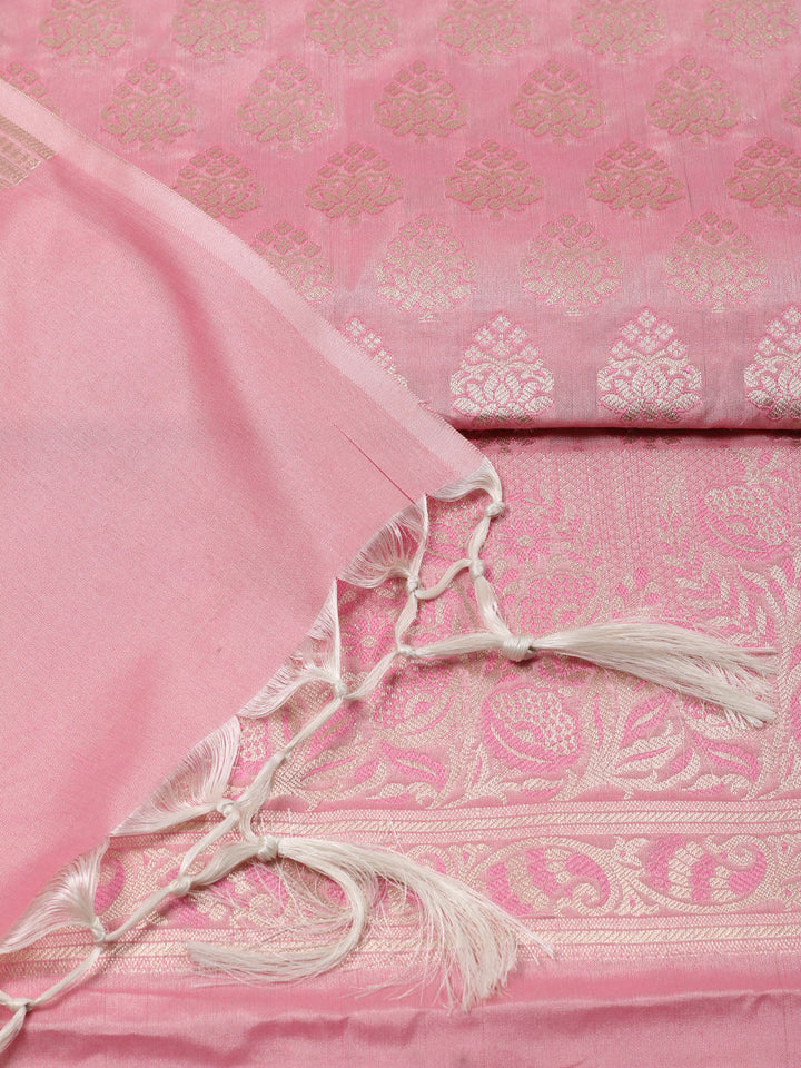 Woven Chanderi Unstitched Suit Piece With Dupatta