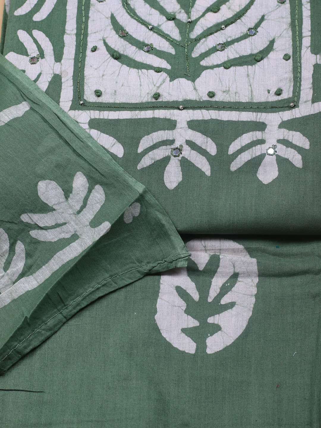 Printed Cotton Blend Unstitched Suit With Dupatta