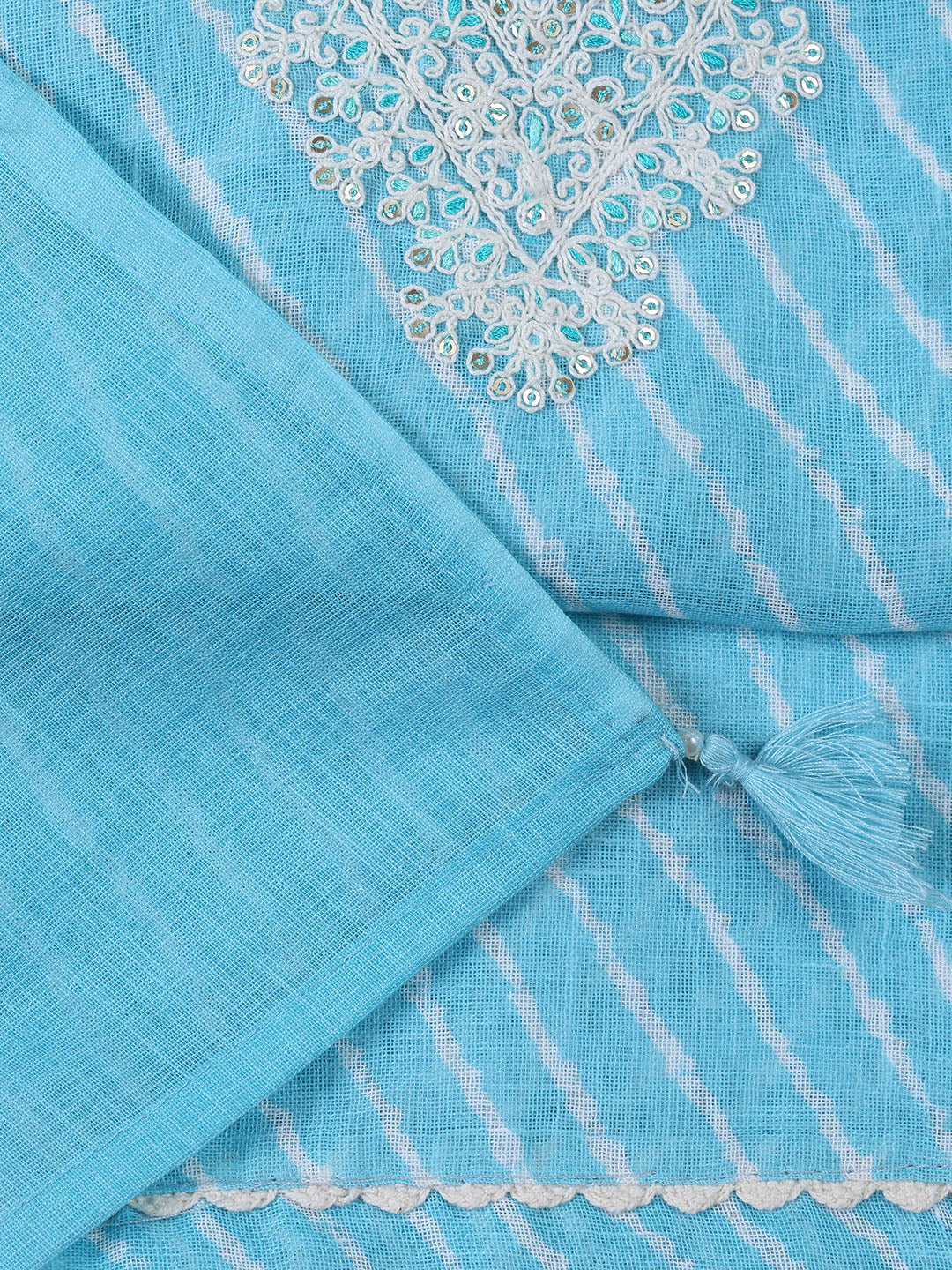 Floral Printed Linen Unstitched Suit With Dupatta