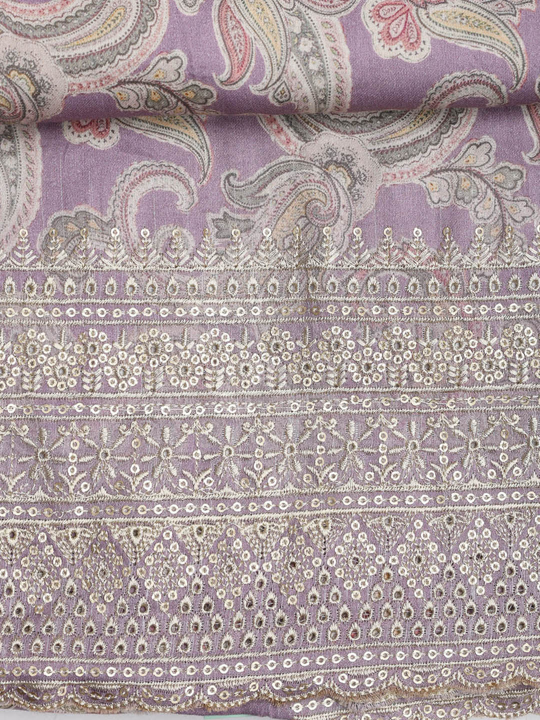 Embroidered Muslin Unstitched Suit With Dupatta
