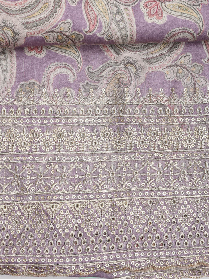 Embroidered Muslin Unstitched Suit With Dupatta