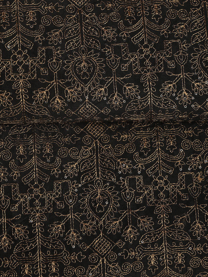 Embroidery Chanderi Unstitched Suit With Dupatta