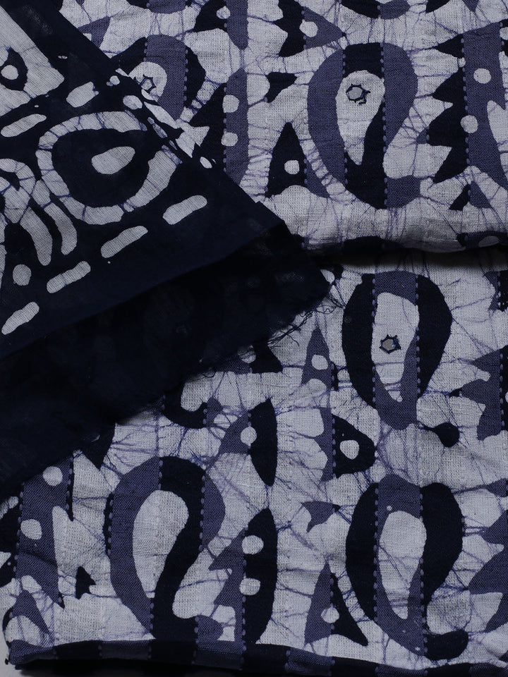 Printed Cotton Blend Unstitched Suit With Dupatta