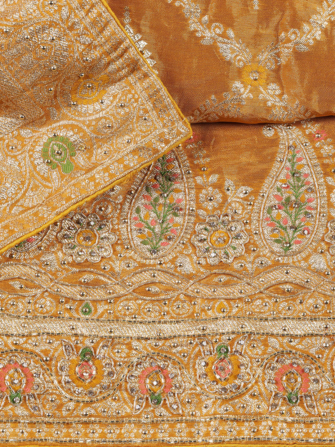 Woven Tissue Unstitched Suit Piece With Dupatta