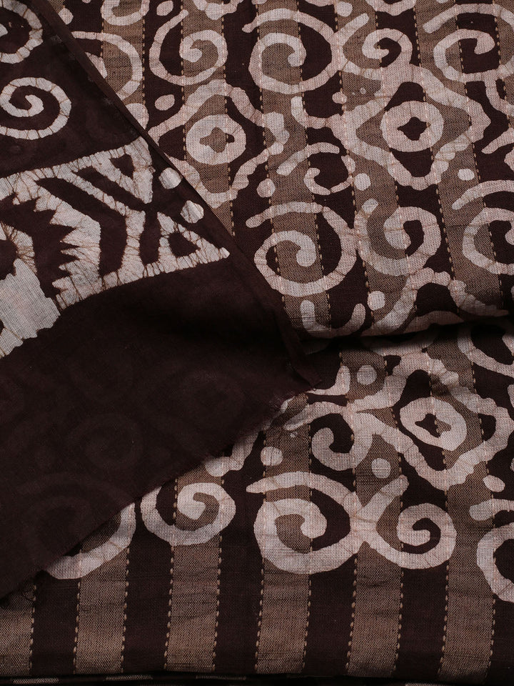Printed Cotton Blend Unstitched Suit With Dupatta