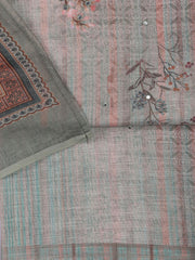 Floral Printed Linen Unstitched Suit With Dupatta
